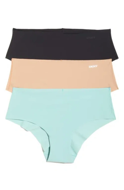 Dkny Litewear Cut Anywhere Assorted 3-pack Hipster Briefs In Multi