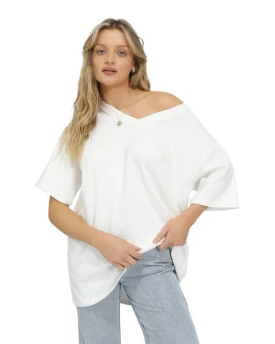 Belle & Bloom Back To Bloom Oversized T-shirt In White