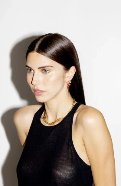 Uniform Object Ruby & Diamond Tusk Drop Earrings In Multi