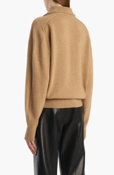 Khaite Womens Camel Jackson Collared Wool And Cashmere-blend Jumper In Brown