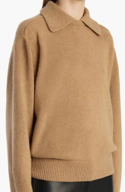 Khaite Womens Camel Jackson Collared Wool And Cashmere-blend Jumper In Brown