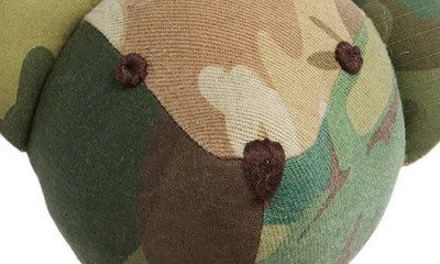 Double Rl Patchwork Camo Bear In Burgundy