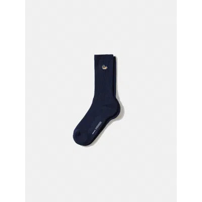 Edmmond Studios Duck-embroidered Ribbed Socks In Black