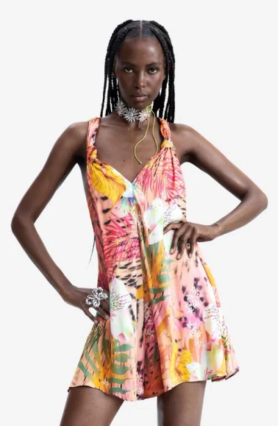 Desigual Mixed Print Romper In Multi