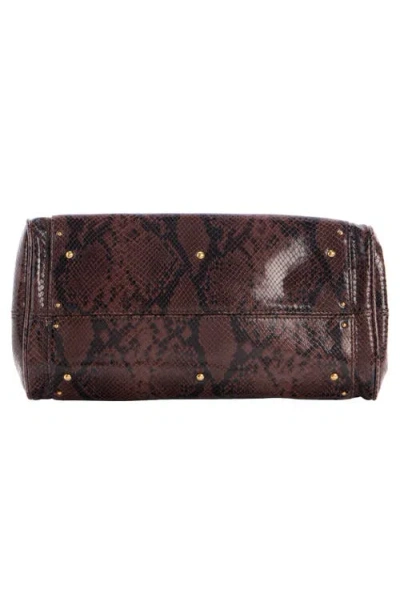 Chloé Paddington Embossed Python Effect Shoulder Bag In Brown