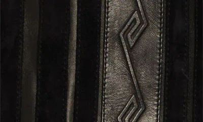 Versace Greca-embossed Panelled Jacket In Black