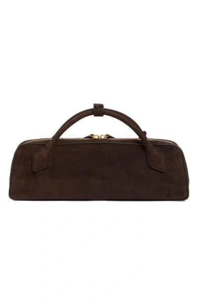 Alaïa Le Teckel Suede Leather Clutch In Brown