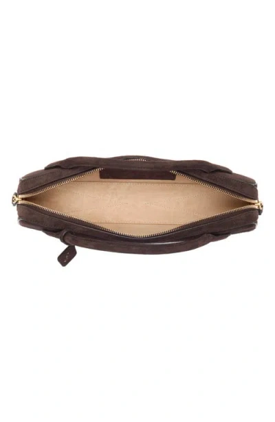Alaïa Le Teckel Suede Leather Clutch In Brown