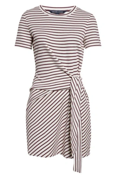Veronica Beard Elvaris Striped Knotted Jersey Mini Dress In Multi