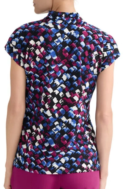 Kasper Block Print Knit Top In Multi