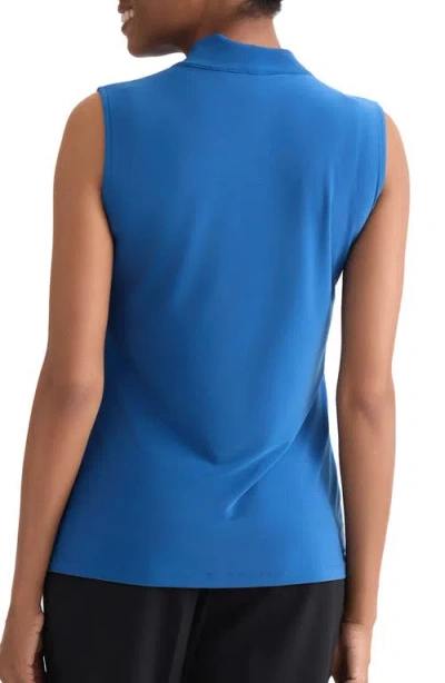 Kasper Sleeveless Tie Front Top In Blue