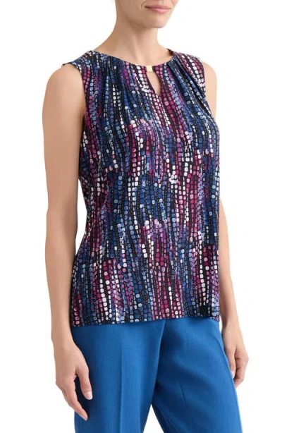Kasper Plus Size Printed Sleeveless Top In Multi