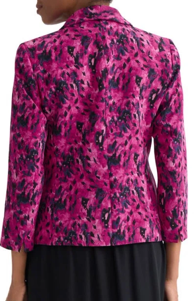Kasper Abstract Print Scuba One-button Blazer In Multi