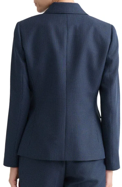 Kasper Houndstooth Microcheck Jacket In Blue