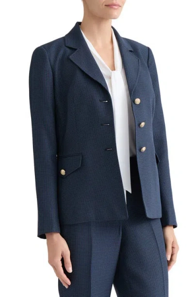 Kasper Houndstooth Microcheck Jacket In Blue