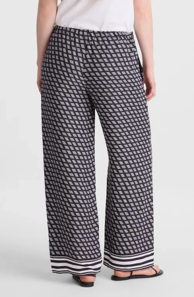 Madewell Print Pull-on Satin Pants In Blue