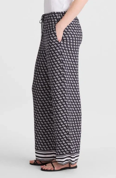 Madewell Print Pull-on Satin Pants In Blue