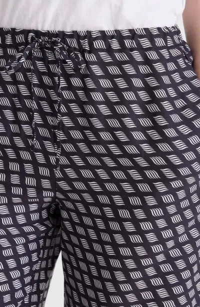 Madewell Print Pull-on Satin Pants In Blue