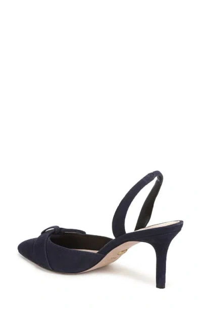 Veronica Beard Lenora Leather Slingback Pump In Blue