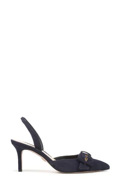 Veronica Beard Lenora Leather Slingback Pump In Blue