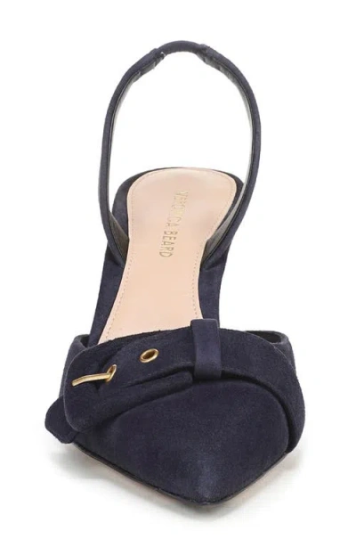 Veronica Beard Lenora Leather Slingback Pump In Blue