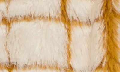 Moncler Check-patterned Faux-fur Jacket In White