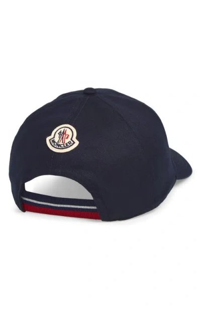 Moncler Monogram Patch Adjustable Baseball Cap In Gray