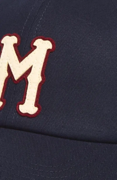 Moncler Monogram Patch Adjustable Baseball Cap In Gray