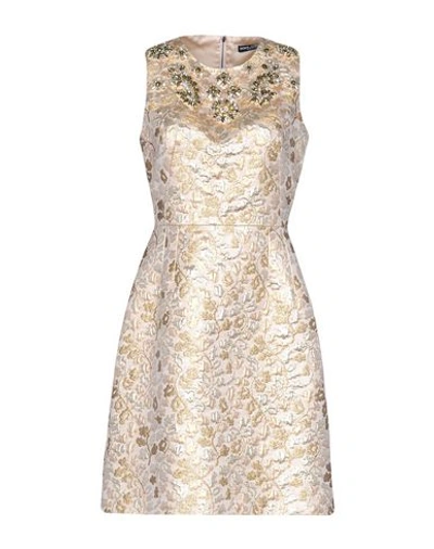 Dolce & Gabbana Short Dresses In Beige