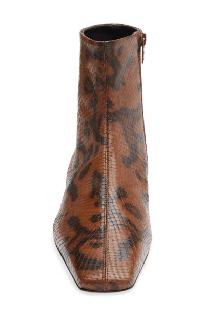 Proenza Schouler Trap Flat Ankle Boots In Embossed-python In Brown