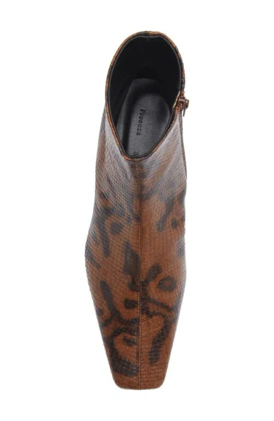 Proenza Schouler Trap Flat Ankle Boots In Embossed-python In Brown