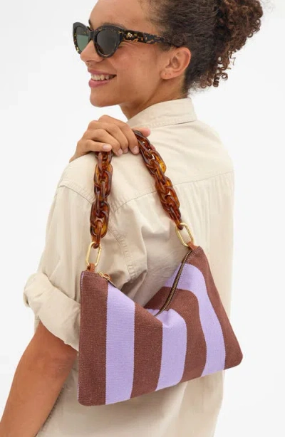 Clare V . Flat Stripe Canvas Clutch In Multi