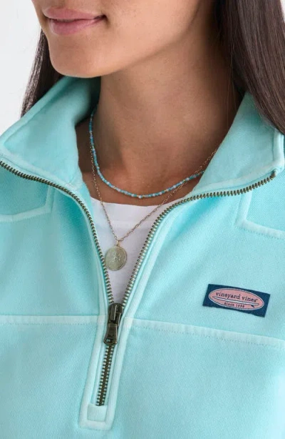 Vineyard Vines Shep Quarter Zip Pullover In Blue