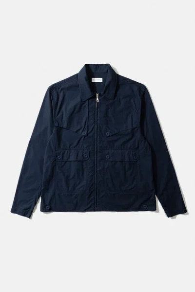 Edmmond Studios Long Sleeve Utility Zip Jacket In Blue