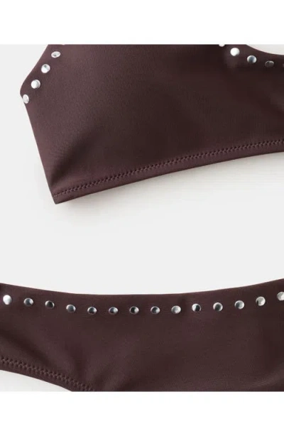 Mango Triangle Bikini Top With Studs In Brown
