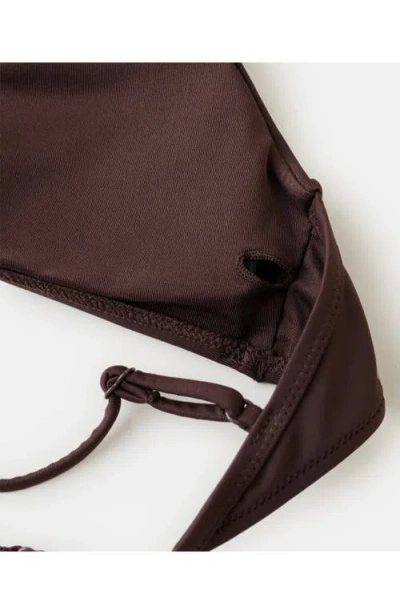 Mango Triangle Bikini Top With Studs In Brown