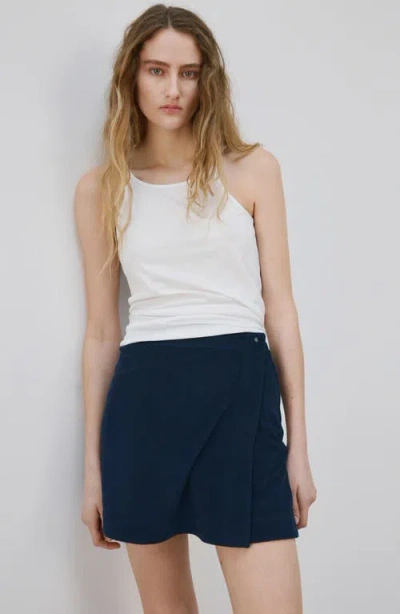 Mango Terry Miniskirt In Blue