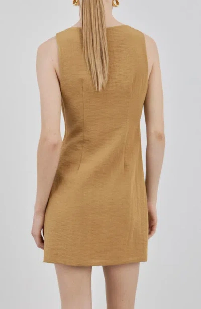 Mango Side Tie Minidress In Brown