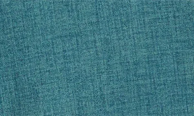 Berle Solid Linen Look Flat Front Cotton Shorts In Blue
