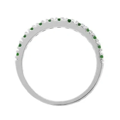 Allurez Emerald Semi-eternity Band Stackable Ring In Green