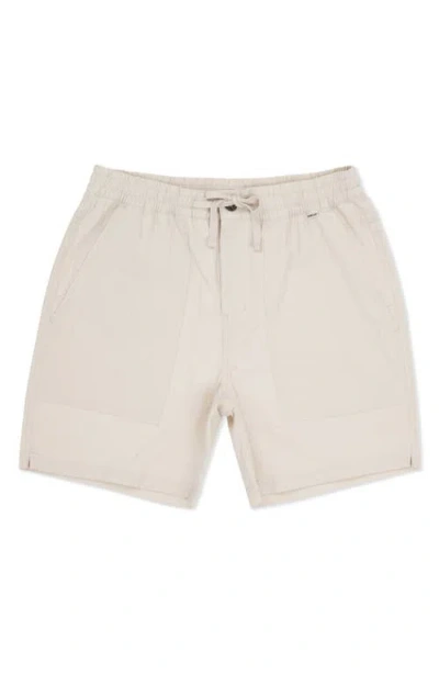 Hurley Volley Solid Cotton Drawstring Shorts In White