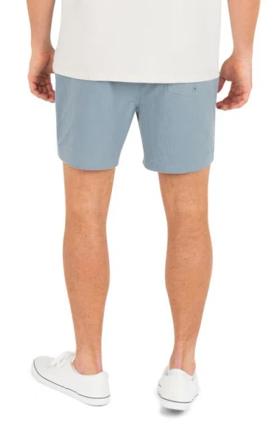 Hurley Volley Solid Cotton Drawstring Shorts In Blue