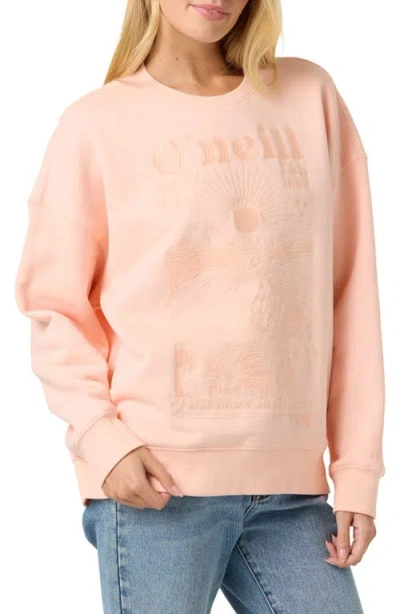 O'neill Chore Break Oversized Graphic Sweatshirt In Pink