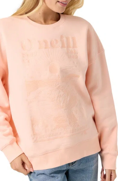 O'neill Chore Break Oversized Graphic Sweatshirt In Pink