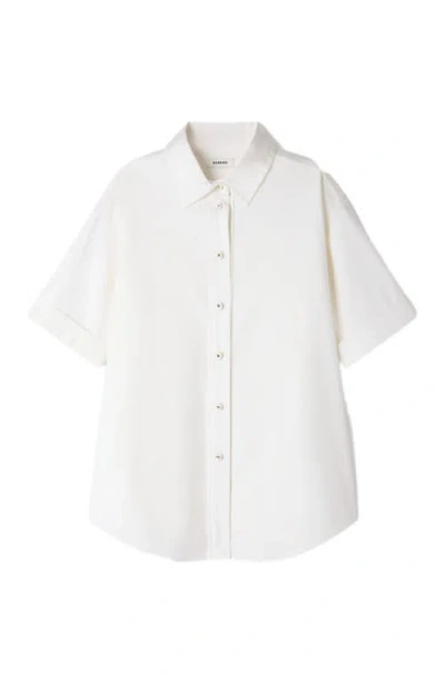 Sandro Pleated-back Oversized Shirt In White