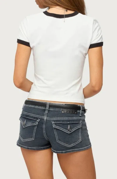 Edikted Germany Ringer T-shirt In White
