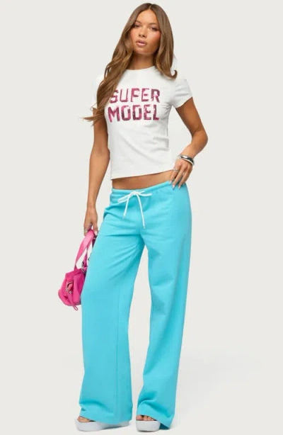 Edikted Super Model Sequin T-shirt In White