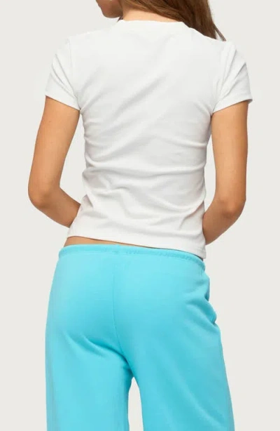 Edikted Super Model Sequin T-shirt In White