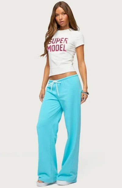 Edikted Super Model Sequin T-shirt In White