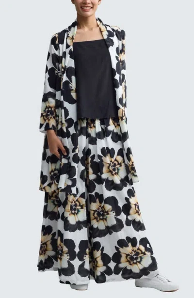 Luukaa Meliora Floral Print Open-front Duster In Multi
